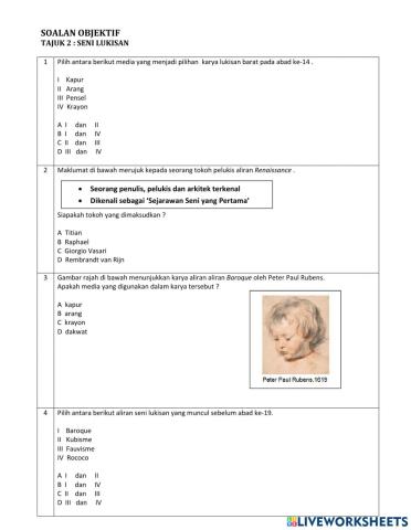 Tingkatan 4 Tajuk 2 : Seni Lukisan