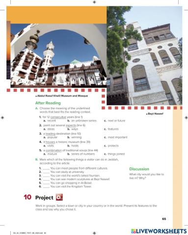 Super Goal 5 Unit 6 After reading