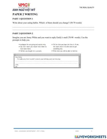 Final Pet 1 (Writing)