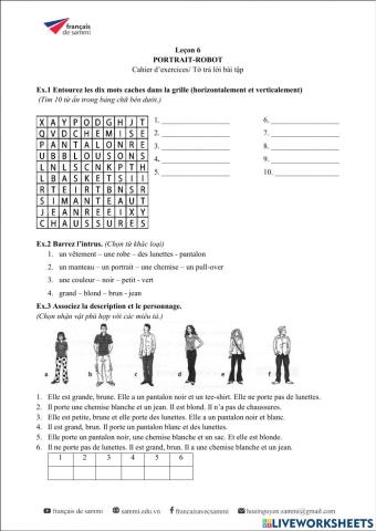 Le Nouveau Taxi 1 - Leçon 6 - Cahier d'exercices