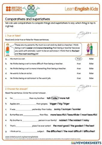 Comparatives and superlatives - LearnEnglish Kids