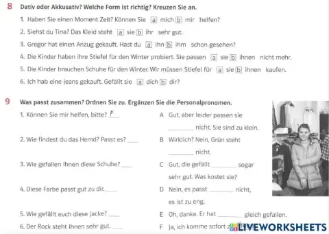 Personalpronomen im Dativ