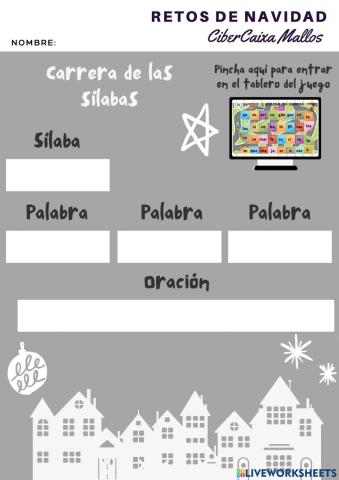 Juego de sílabas, palabras y oraciones