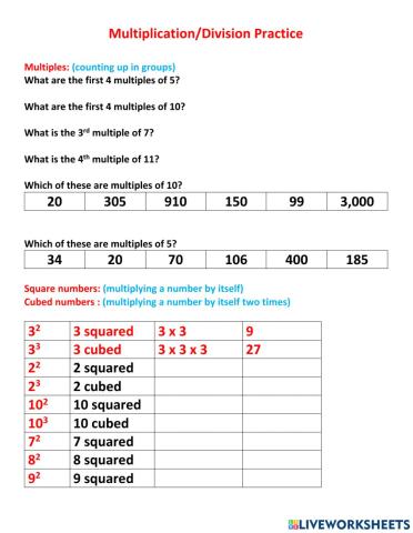 Multiplication and Division
