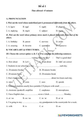 Đề hk1 (1) - Grade 7