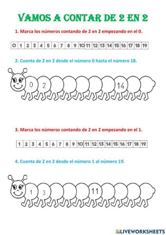 Contar de 2 en 2