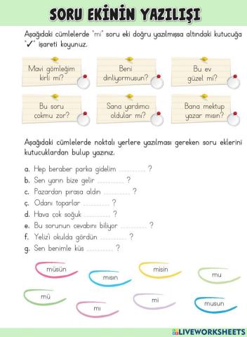 Soru Ekinin Yazımı