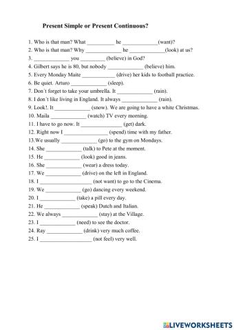Present Simple or Present Continuous?