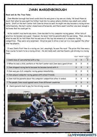 Jann Mardenborough KET Reader