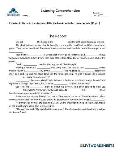 6-rc The Report Listening Comprehension