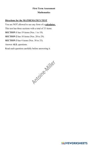 Std 5 Mathematics (long)