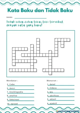 Teka-Teki Silang Kata Baku