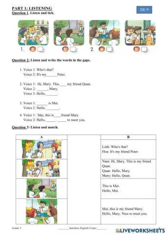 English  test 9  (unit 5)