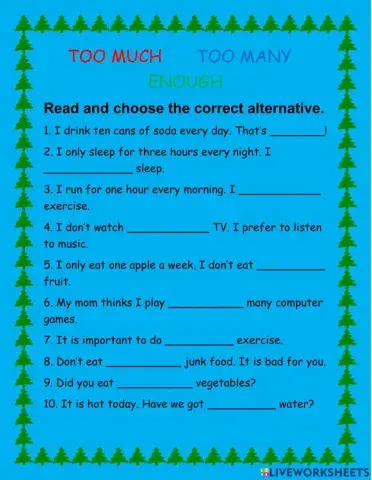 Too Much Too Many Enough