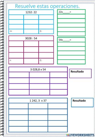 DIVISIONES Y MULTIPLICACIONES.QUINTO