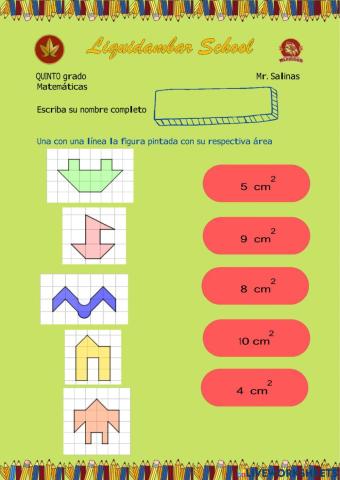 Área de cuadrados y rectángulos