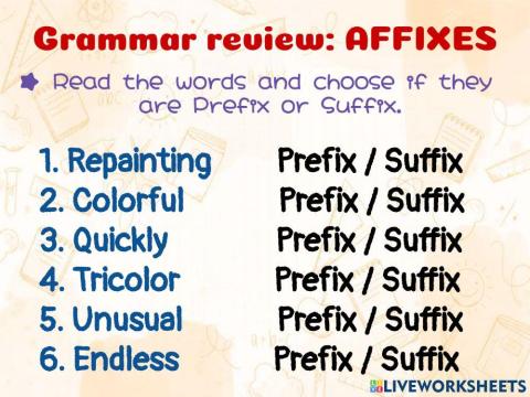 Affixes