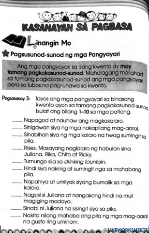 Pagsusunod-sunod ng mga Pangyayari