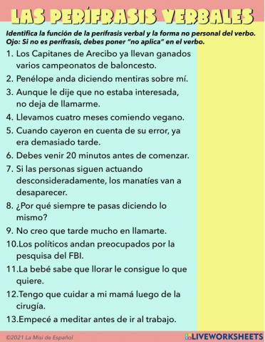 Las perífrasis verbales