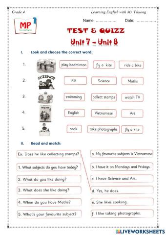 English 4 - Test 1 - Unit 7-8