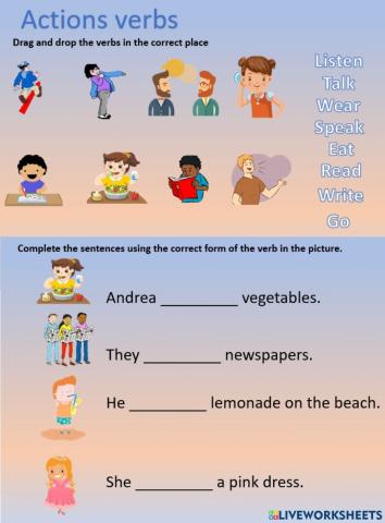 Actions verbs