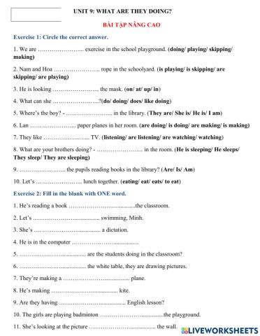 Grade 4 UNIT 8 BÀI TẬP NANG CAO