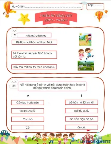 Ôn Tiếng Việt - Tuần 11