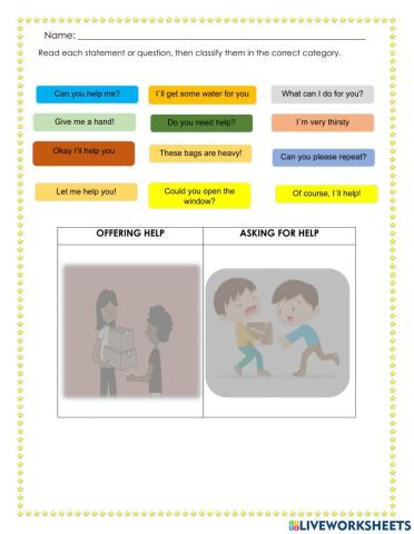 Offer and ask for help