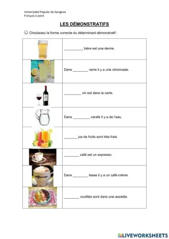 Démonstratif et caféteria