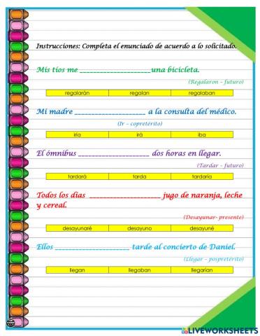 Indicativo tiempos simples