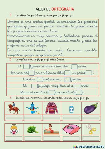 Ortografía - je, ji, ge, gi