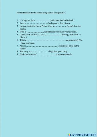 Compatives vs superlatives