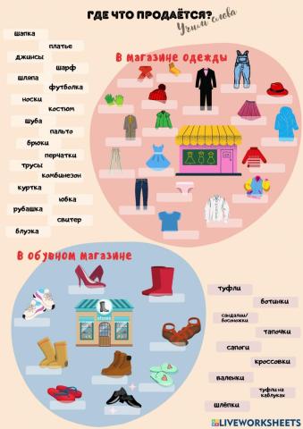 Где что продается? Одежда, обувь