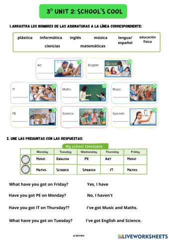3º Unit 3 Review: School's cool