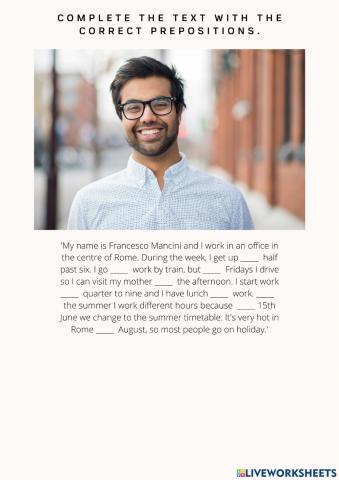 Prepositions of time and place