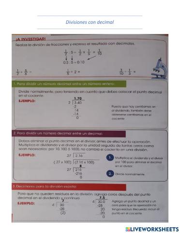 Divisiones con decimal