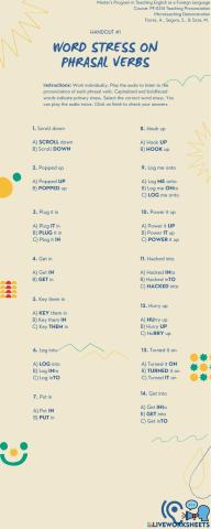 Word stress on phrasal verbs