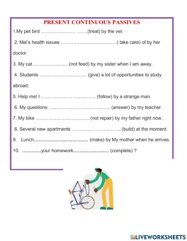 Present Continuous tense Passives
