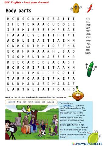 Body parts worksheet