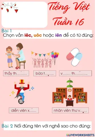 Tiếng việt: ôn tập tuần 16