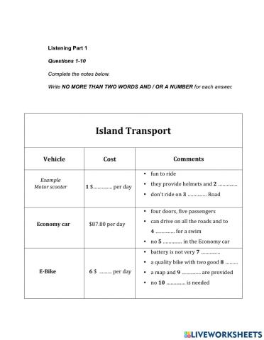 1st semester listening test