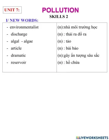 English 8- unit 7 - skills 2