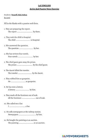 Active and Passive Voice