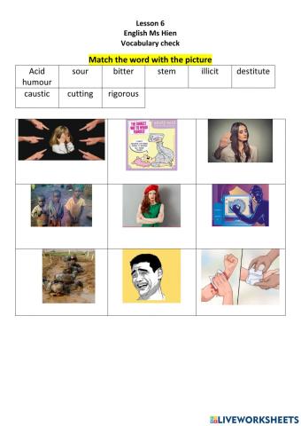 Lesson 6 English Ms Hien Vocabulary check 2