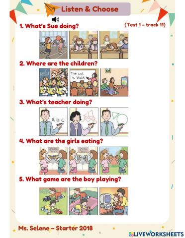 Starters 2018 - Test 1.3 - Listening - Part 3 (full)