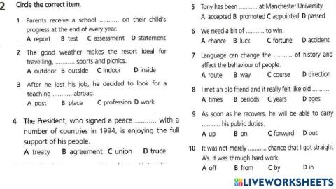 School-Revision Test
