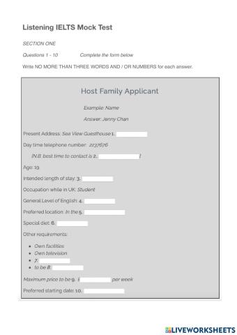 Listening IELTS Mock Test