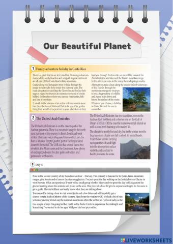 Our beautiful planet