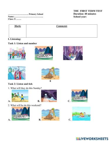 First term test - class 5 - test 1