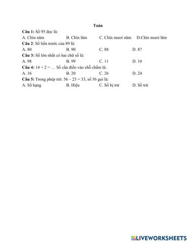 Cac so trong pham vi 100